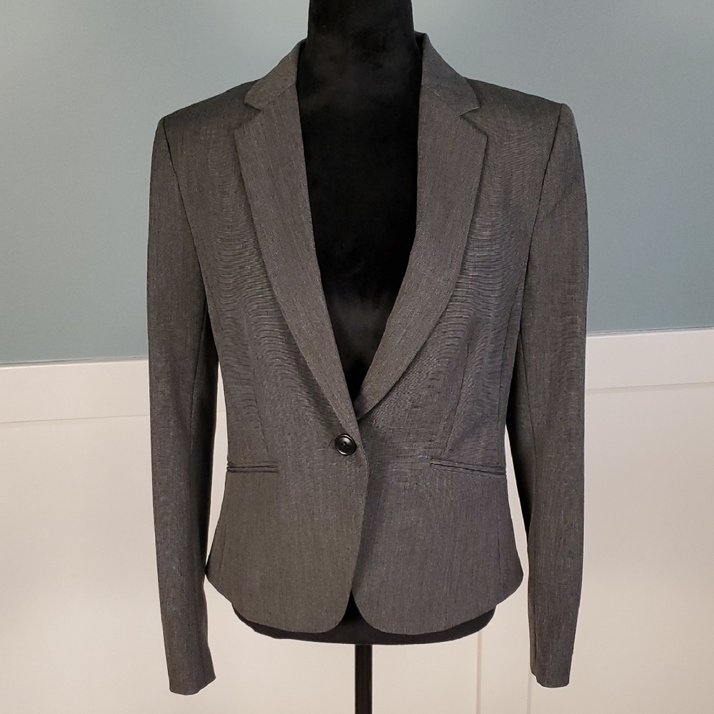 H&M Fitted Blazer Gray Sz S NWOT